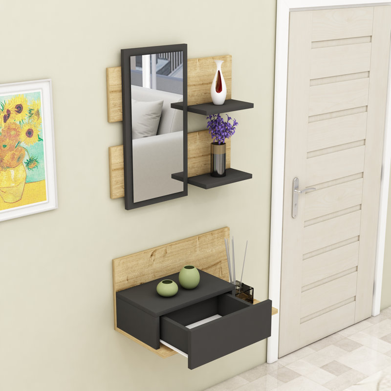 Console Table and Mirror Set 60Cm Ezaria