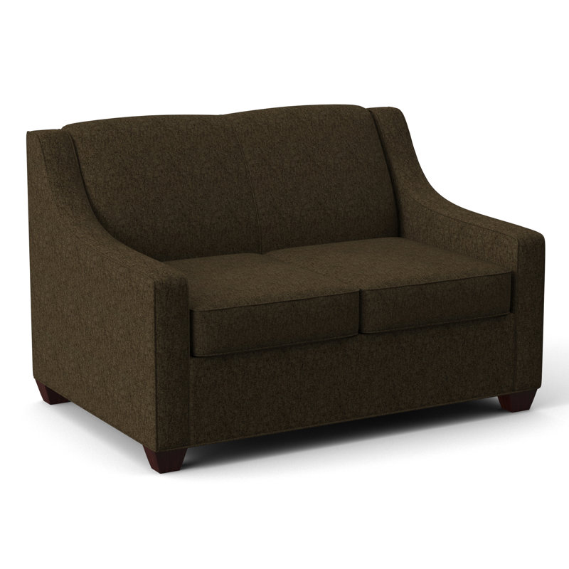 Phillips 52" Square Arm Loveseat with Reversible Cushions, Empire Mahogany, Saylor Navy