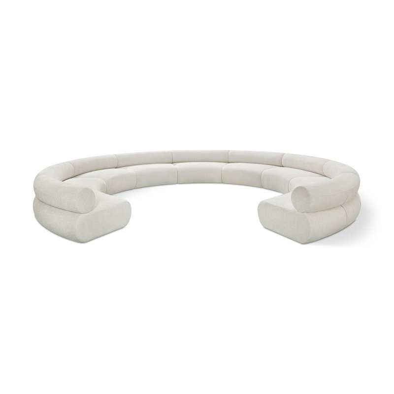 Canapé rembourré Bale, Tissu chenille crème