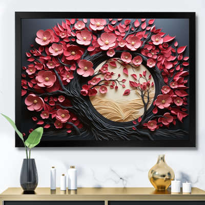 Élégant arbre floral orchidée rose et blanc I - arbre, art mural