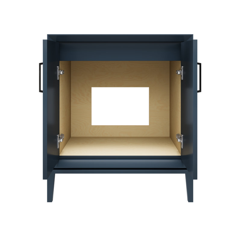 Alexandra Single Bath Vanity, Hague Blue, 30", Matte Black