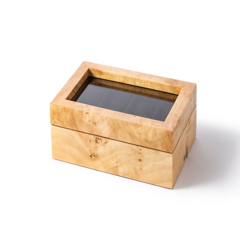 Boîte à montre en bois Mapa Pearl, grand porte-montre, boîtier en bois, rangement pour montre