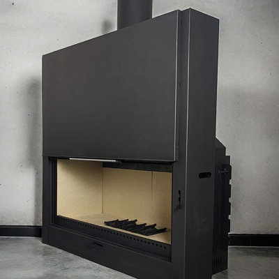 Domestic wood fireplace, natural wood fireplace