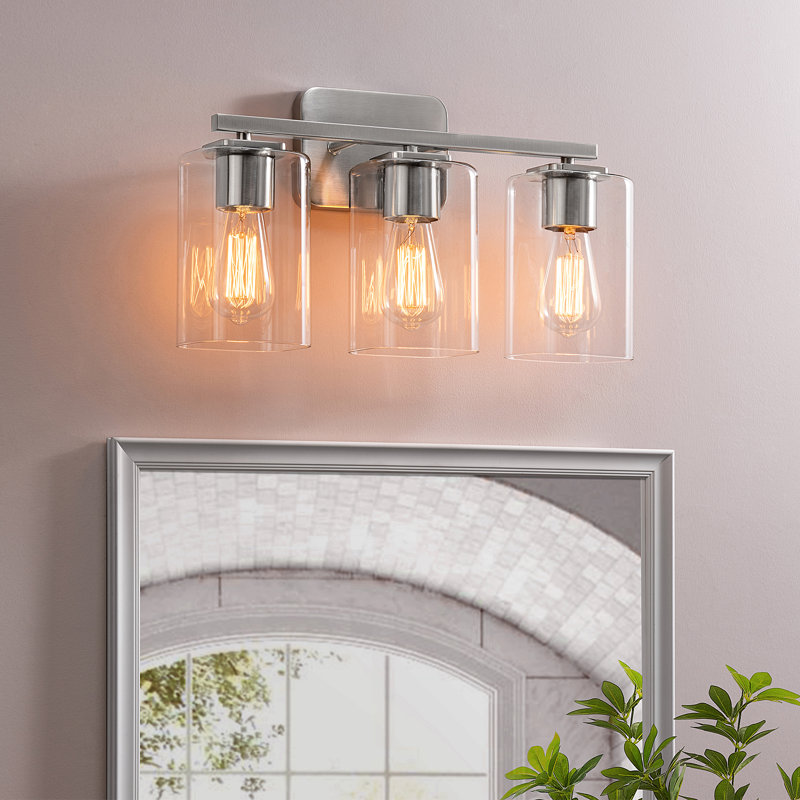 Éclairage pour meuble-lavabo à intensité variable Kagan, Nickel brossé, 3, Clair