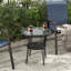 Kanchan Round Metal Outdoor Coffee Table With Umbrella Hole , 19.3'' in. W 19.3'' in. D-1812518079