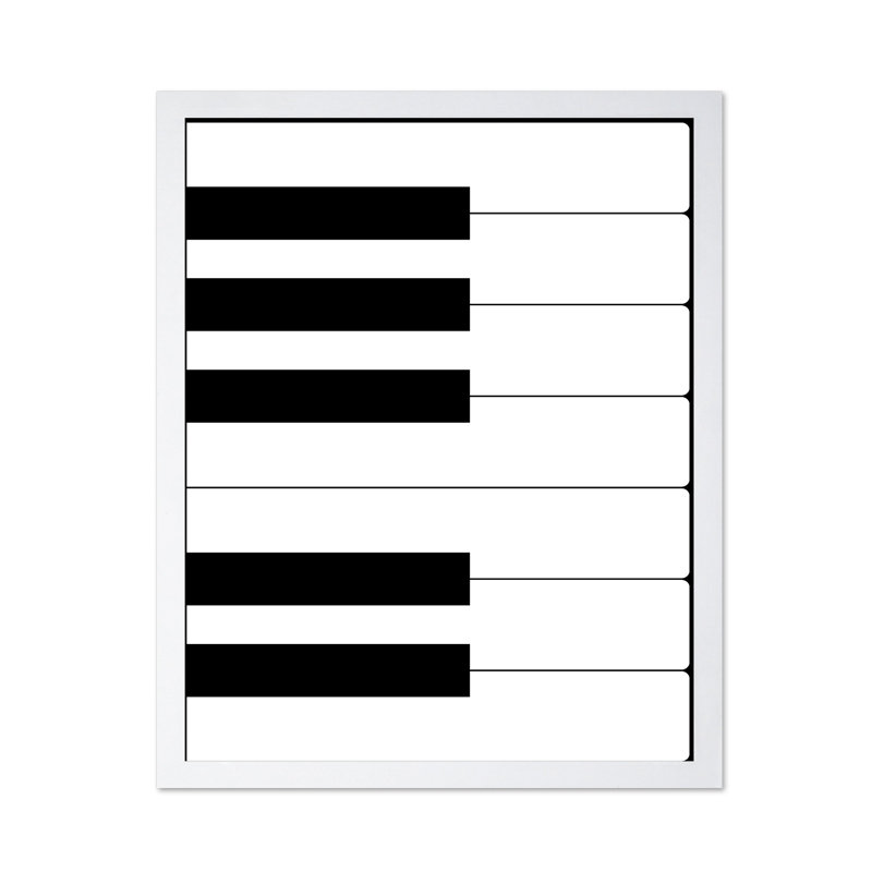 Touches de piano, Poster, H 18 po x l 24 po, White Framed