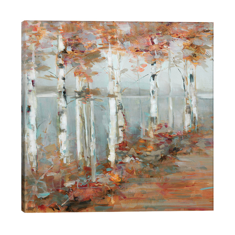 Birch Walk I by Sally Swatland - Wrapped Canvas Painting, 45.72 cm H x 45.72 cm W x 1.91 cm D