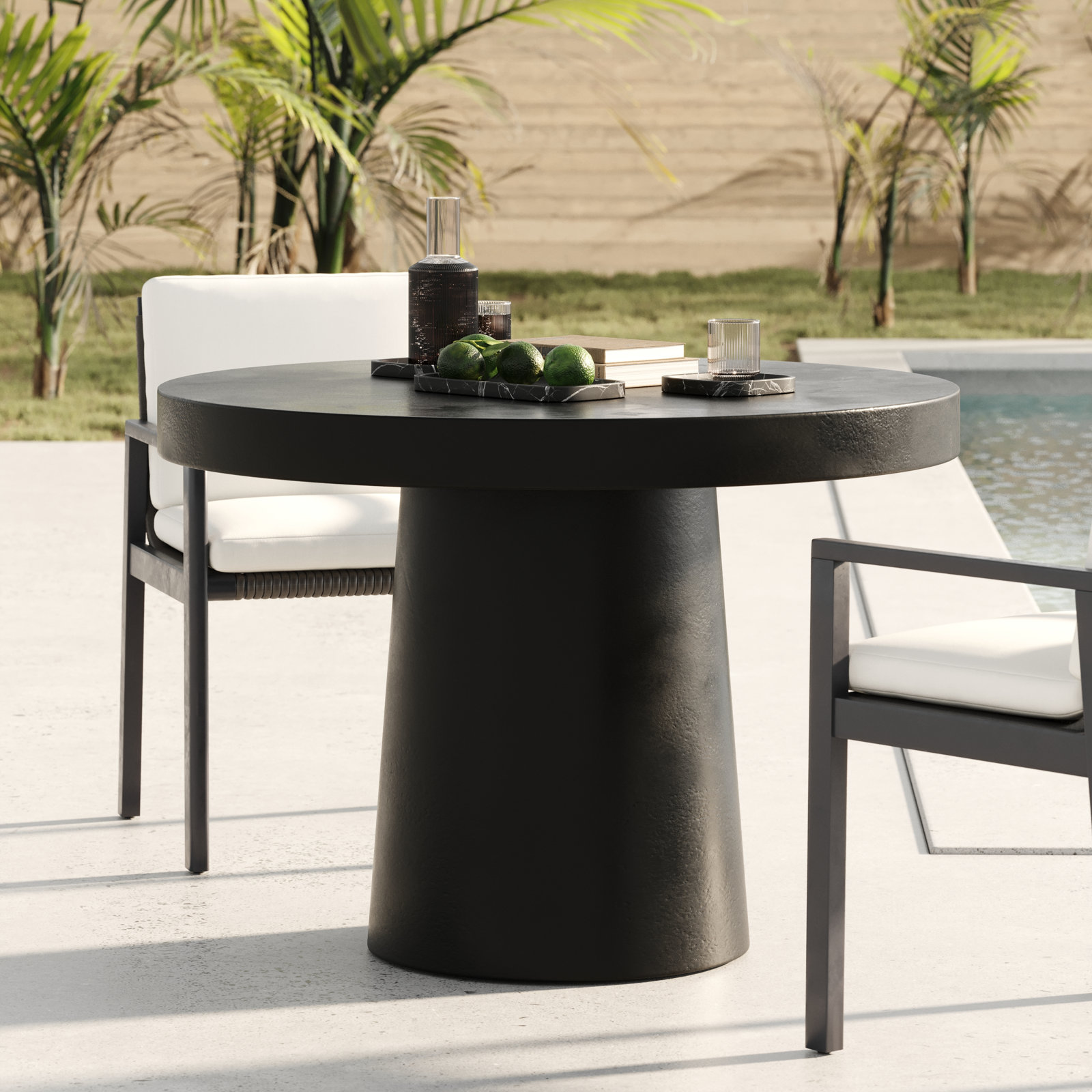 Prevelly 43" Patio Dining Table, Black