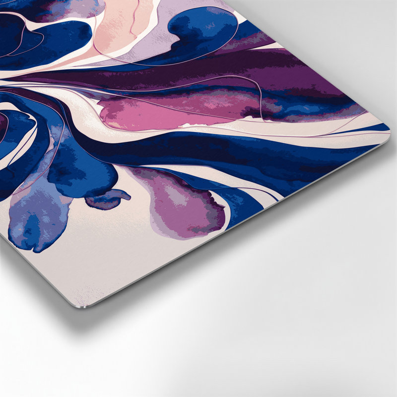 Abstrait aquarelle 73, art mural en métal bleu, H 11 po x l 14 po