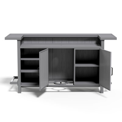 Outdoor Aluminum Grill Cart Resin Bar Cart and Cabinet with Storage