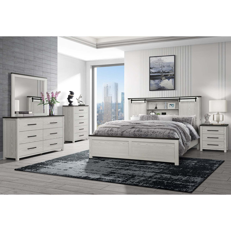 Ensemble de chambre avec très grand lit 5 pièces Avery Beige