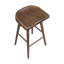Ensemble de 2 tabourets de bar à finition brune avec siège en selle et structure en bois robuste