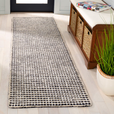 Tapis rayé en laine touffeté à la main Jennaca