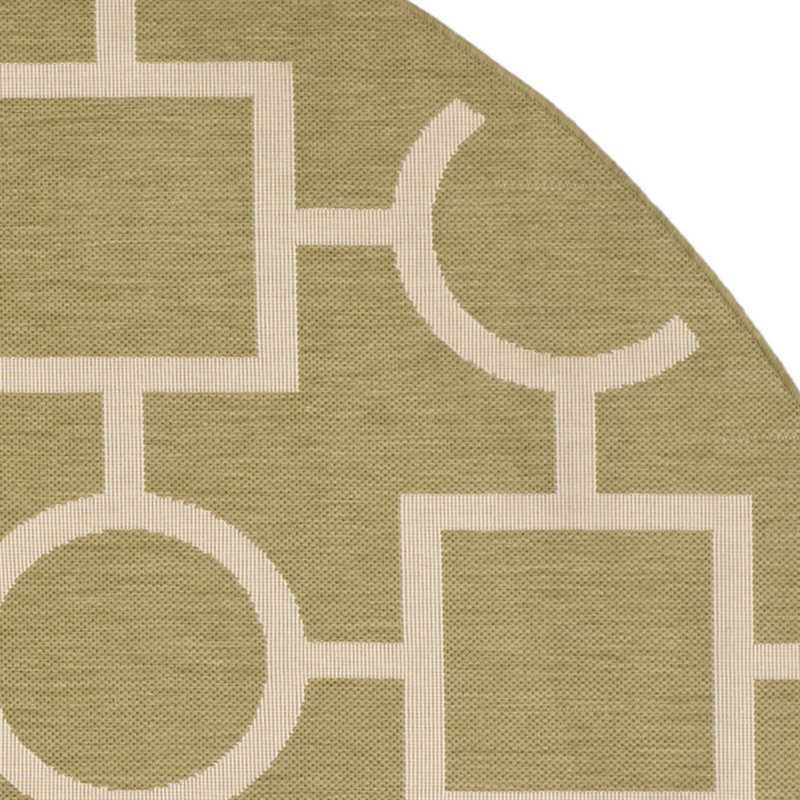 Tapis vert / beige Arneshia, Rond 7 pi 10 po