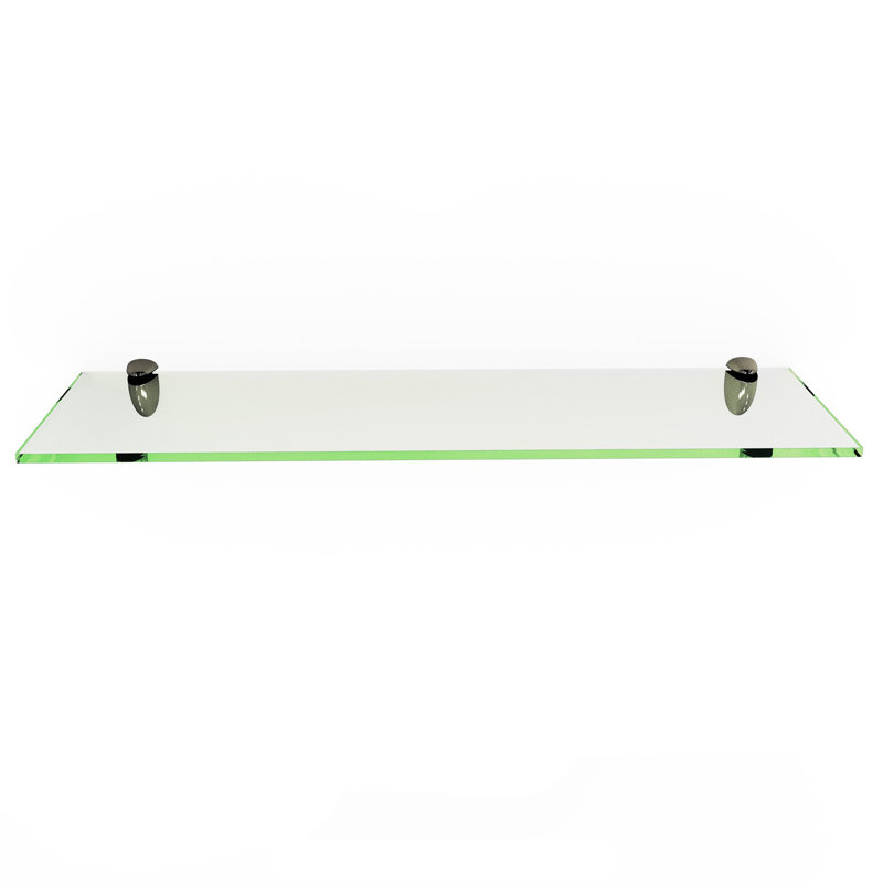 Tablette murale d'angle en verre flottant, H 0,38 po x l 42 po x P 8 po, Transparent