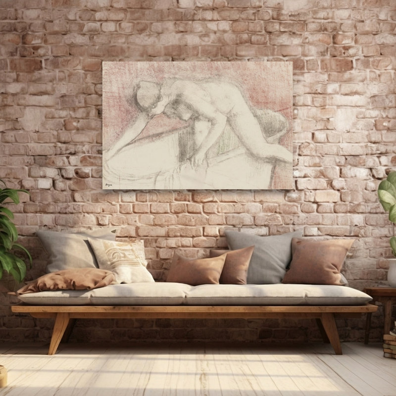 Impression d'art mural abstrait contemporain impressionniste « Le Bain », H 40 po x l 60 po