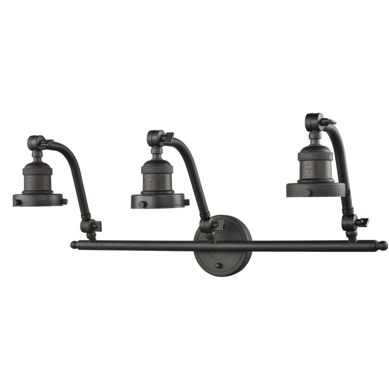 Ampoule 3-lumière vanité Burlingame, Bronze huilé, Ampoule DEL rétro à intensité réglable de 3 W