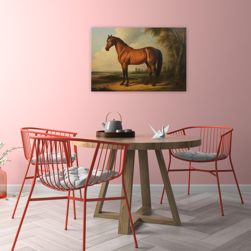 «Majestic Brown Horse Classic Elegant Peaceful Horse Landscape», reproduction d'art murale, H 24 po x l 36 po