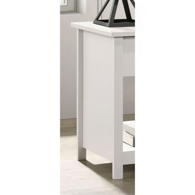 Table de chevet 1 tiroir Celeste, Blanc