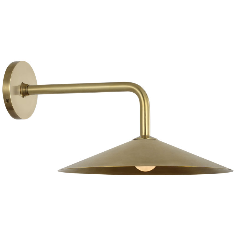 Amber Lewis Ponce 9" Sconce, Hand-Rubbed Antique Brass, 8.5" H x 13" W x 17" D, Brass