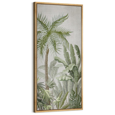 Vintage Pine Tree Drawing Classic Country Rustic Artwork - Extra Large Framed Wall Art Canvas Print