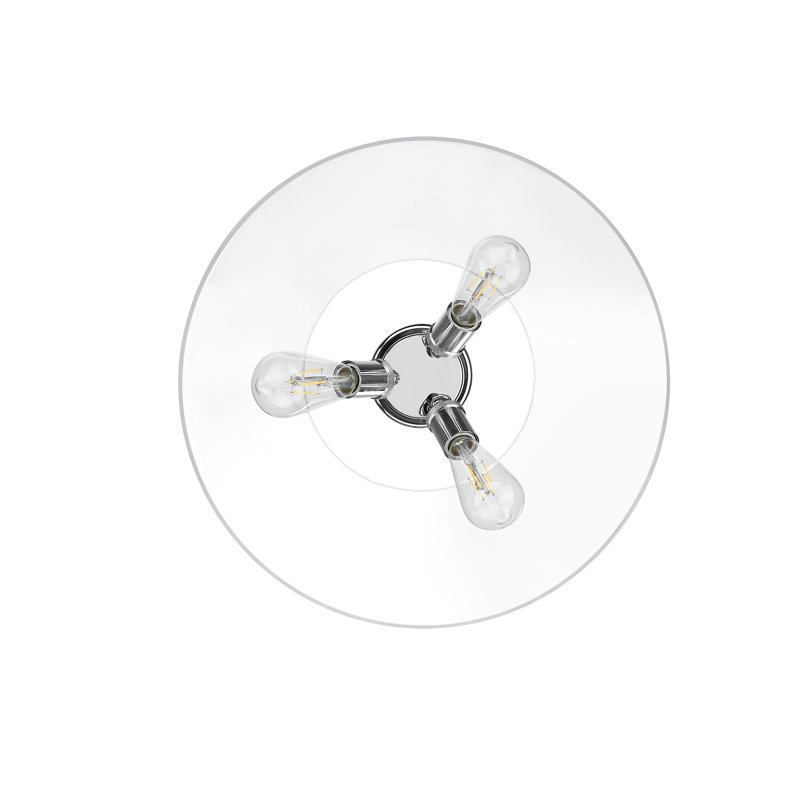 Weatherford Flush Mount, Chrome, Clear Glass