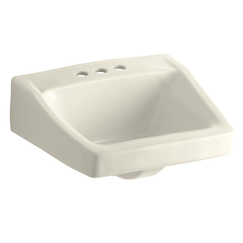 Lavabo de salle de bain mural en céramique avec trop-plein Chesapeake 20 ", Amande