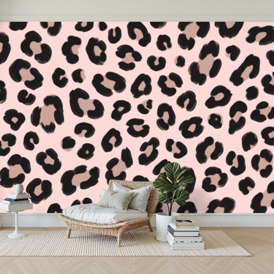 Wall Mural Peel and Stick Wallpaper Leopard cheetah Seamless animal print Modern contemporary wild art Self-Adhesive Removable Contact Paper Wall Decor for Living Room Bedroom 100"H x 144"W