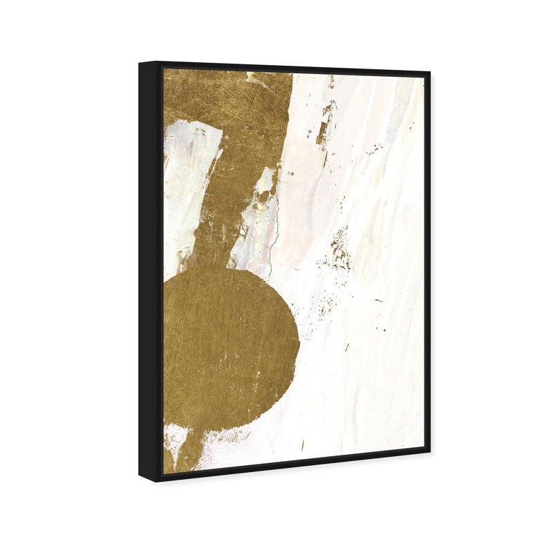 Terre de bouleau abstrait I - Peinture, Toile encadrée noire, H 15 po x l 10 po