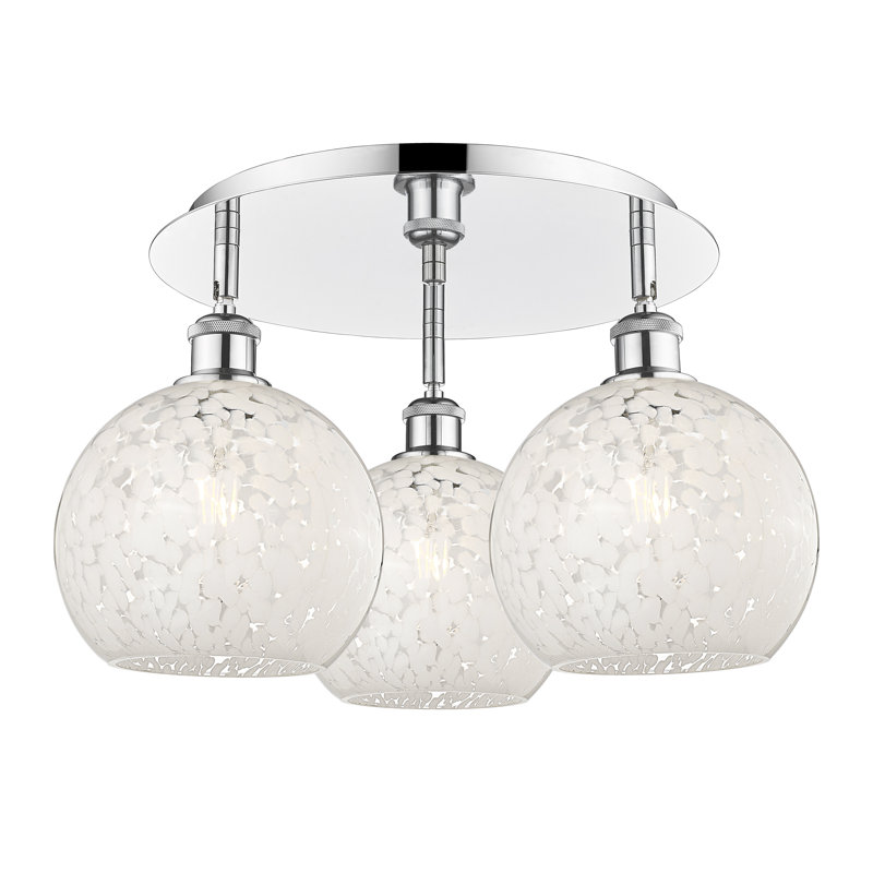 Plafonnier semi-encastré en verre Bernda, Chrome poli