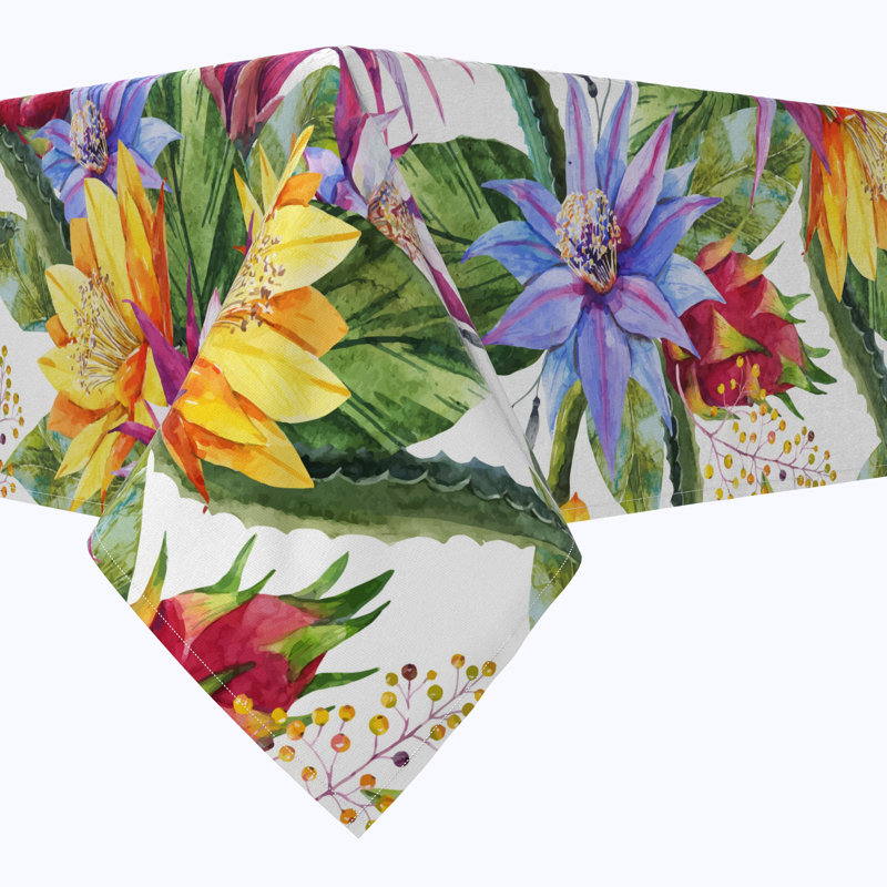 Rectangular Tablecloth, 100% Cotton, Floral 191, 84" x 60"