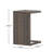 Bucharest C-Shaped End Table - Brown PE Rattan, Weather-Resistant Side Table for Patio and Living Room