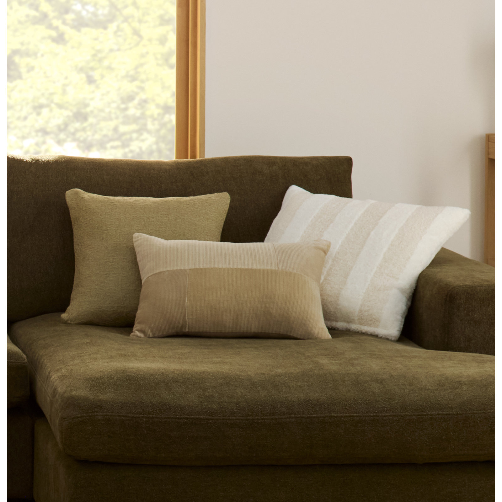 Berkley 20" x 14" Cotton Throw Pillow, Tan