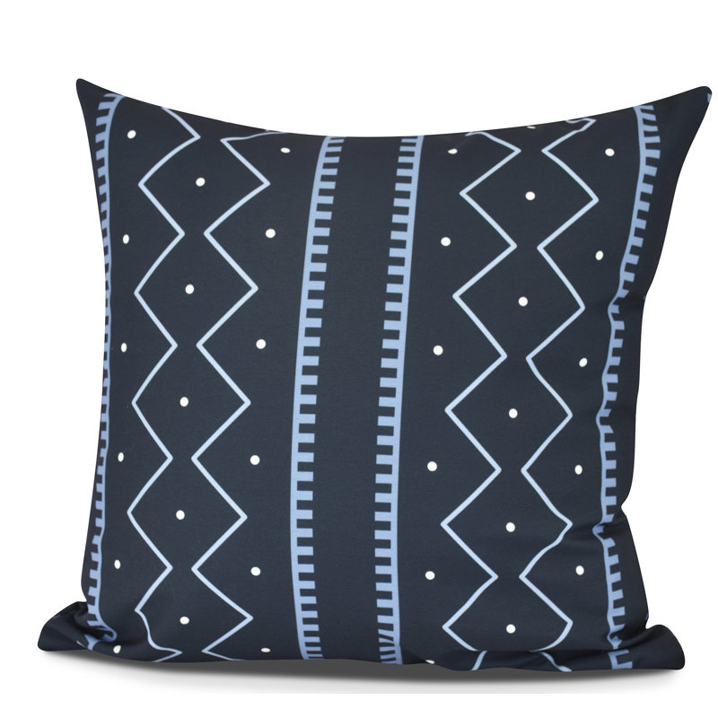 Goals, Gourds, and Gatherings Square Pillow Cover & Insert, Navy Blue, 16" H x 16" W