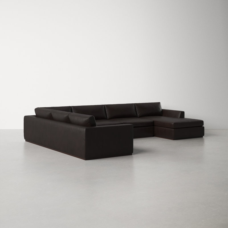 Wexford Upholstered U-Shaped Sectional, Left Hand Facing, Heirloom Cigar Genuine Leather