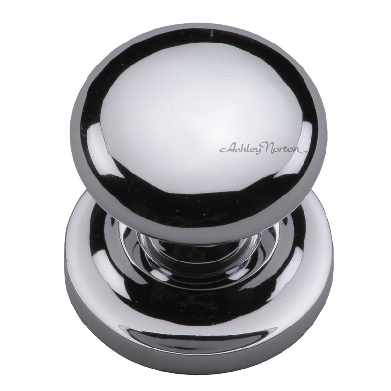 Bouton d'armoire rond rose, Chrome poli, 1 1/2″