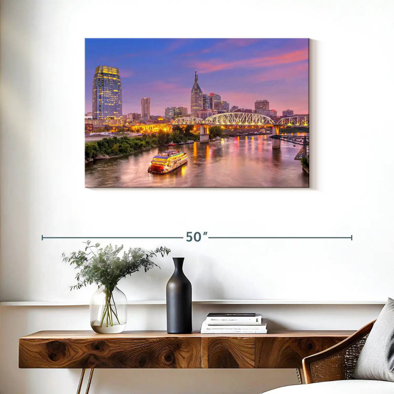 Nashville, coucher de soleil mauve, ciel, H 24 po x l 36 po