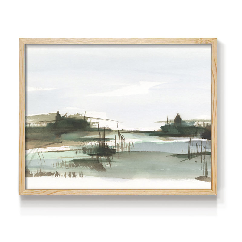 Marsh Reeds III - Reproduction encadrée - Restickable, Naturel, H 11 po x l 14 po