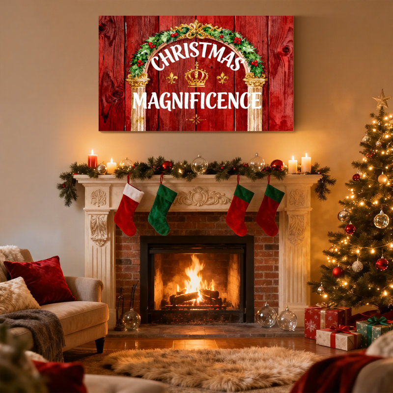 «Christmas Christmas Magnificence», ensemble de 3 impressions sur toile, H 20 po x l 30 po