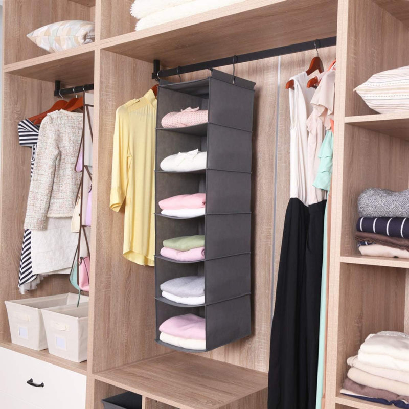 Siouxie Hanging Organizer, Gray, 42" H x 11.5" W x 12" D