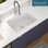 Évier de cuisine à simple cuve en céramique blanche encastrable avec ensemble de drain et grille inférieure L 27 po x l 19 po x H 10 po