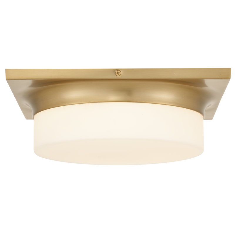 Grande 1-light Integrated Led Flush Mount Light, Antique Brass, 3.75" H x 13" W x 13" D