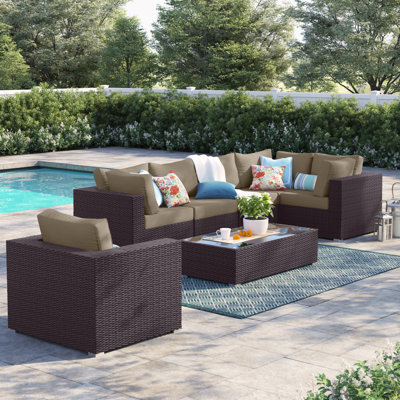 Convene Outdoor 7 Piece Patio Seating Group with Cushions