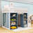 Full Loft Bed With Storage Shelves, Curtain And Stairs