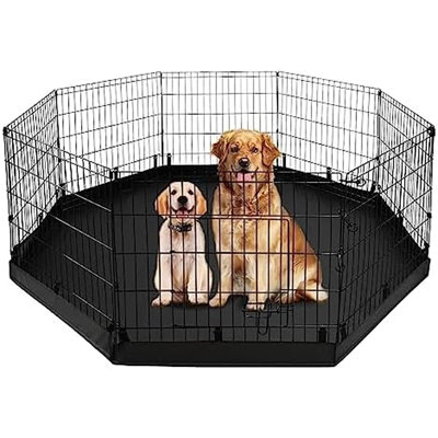 Dog Playpen - Metal Foldable Dog Exercise Pen, Pet Fenc...