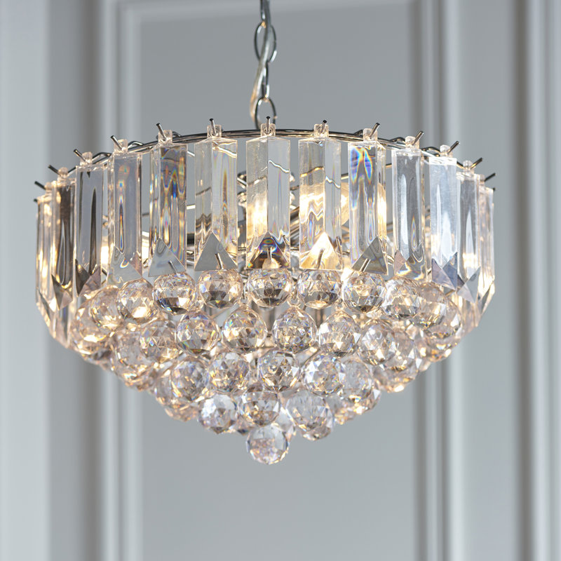 Kacey Crystal Chandelier, 30.5cm H x 38 cm W x 38 cm D, Chrome, 3