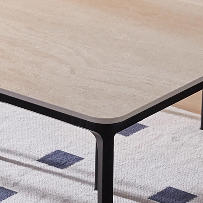 French Rectangular Minimalist Home Dining Table Dining Table, 29.52"H x 55.11"L x 31.49"W 