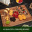 Très grande planche à découper en bois d'acacia, bloc de boucher, bloc de cuisine réversible en bois, planche de charcuterie à fromage, avec poignées latérales et rainures à jus-88005404