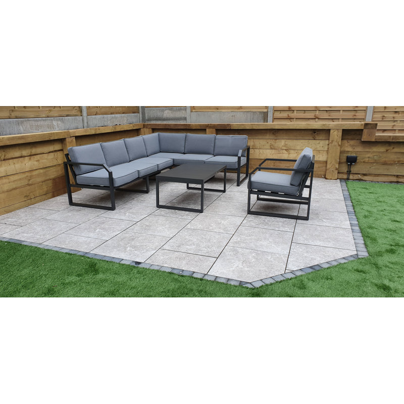 Lamaya Rectangular 6 - Piece 8 - Person 2000Cm L Aluminum Table Set with Cushions