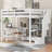 Classic White Solid Pine Full Size Loft Platform Bed with Integrated L-Shaped Desk and Built-In Storage